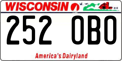 WI license plate 252OBO
