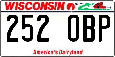 WI license plate 252OBP