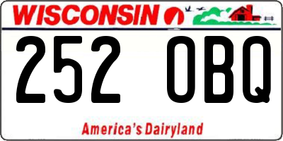 WI license plate 252OBQ