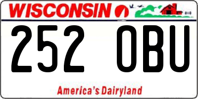 WI license plate 252OBU