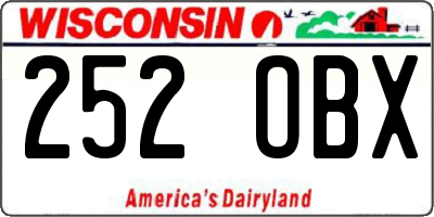 WI license plate 252OBX