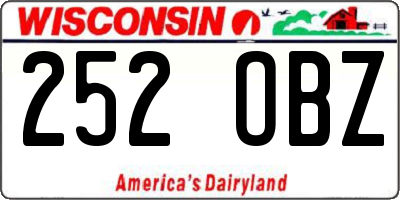 WI license plate 252OBZ