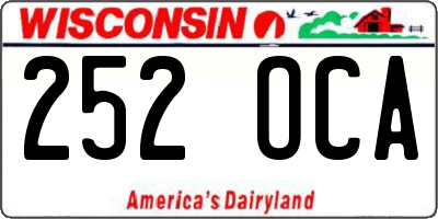 WI license plate 252OCA
