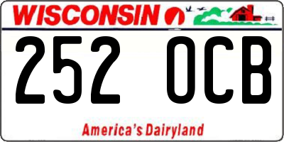 WI license plate 252OCB