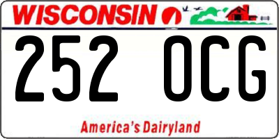 WI license plate 252OCG
