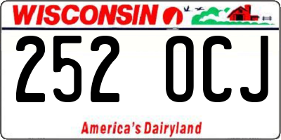 WI license plate 252OCJ