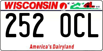 WI license plate 252OCL