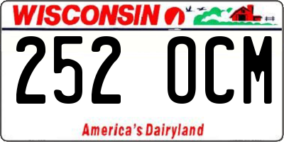 WI license plate 252OCM