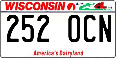 WI license plate 252OCN