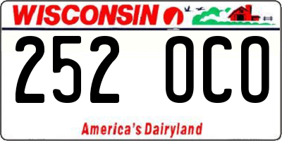 WI license plate 252OCO