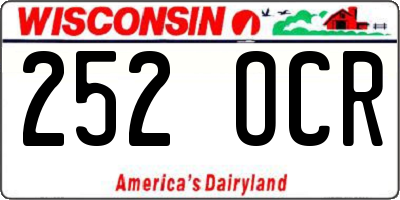 WI license plate 252OCR