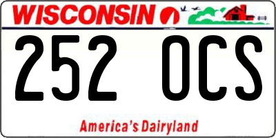 WI license plate 252OCS