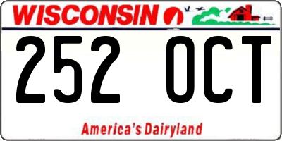 WI license plate 252OCT