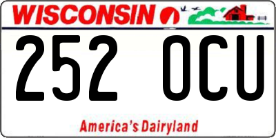WI license plate 252OCU