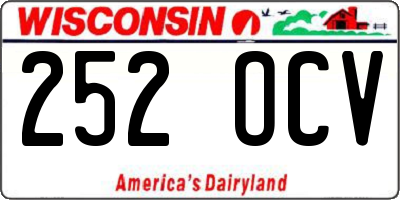 WI license plate 252OCV