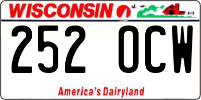 WI license plate 252OCW
