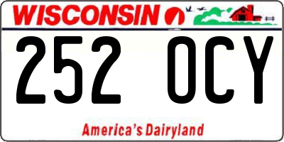 WI license plate 252OCY