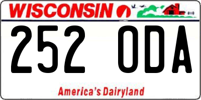 WI license plate 252ODA