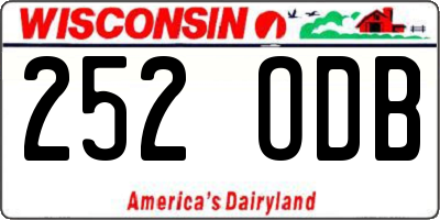 WI license plate 252ODB