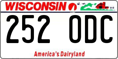 WI license plate 252ODC