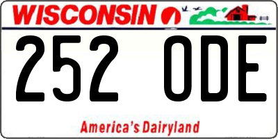 WI license plate 252ODE