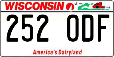 WI license plate 252ODF