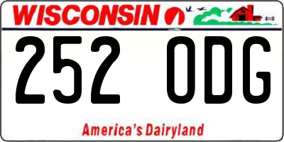 WI license plate 252ODG