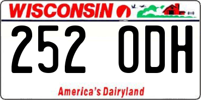 WI license plate 252ODH