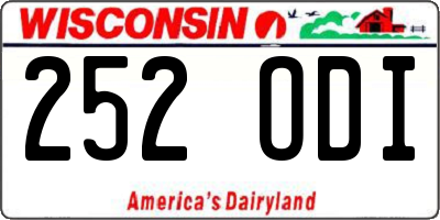 WI license plate 252ODI