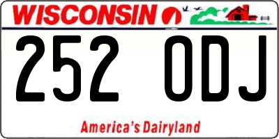 WI license plate 252ODJ