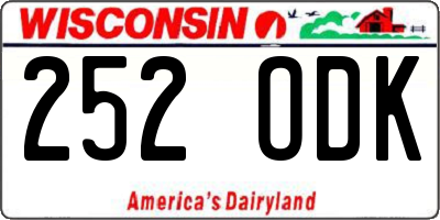 WI license plate 252ODK