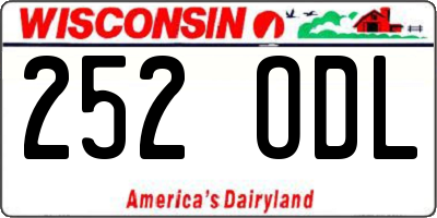 WI license plate 252ODL