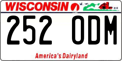 WI license plate 252ODM