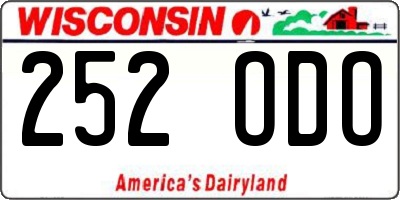 WI license plate 252ODO