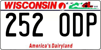 WI license plate 252ODP
