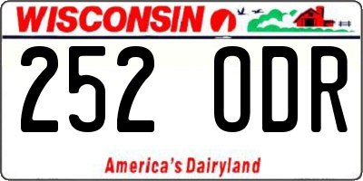 WI license plate 252ODR