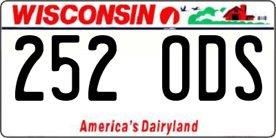 WI license plate 252ODS