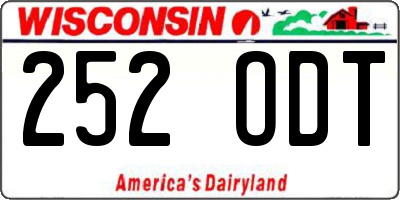WI license plate 252ODT