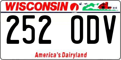 WI license plate 252ODV