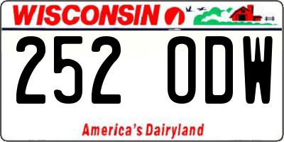 WI license plate 252ODW