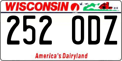 WI license plate 252ODZ