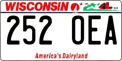 WI license plate 252OEA