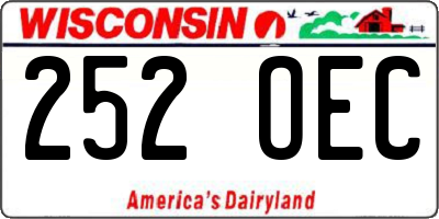 WI license plate 252OEC