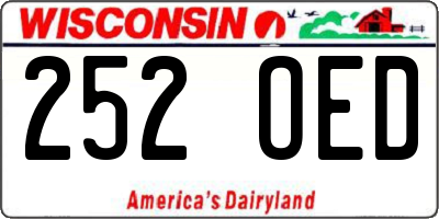 WI license plate 252OED