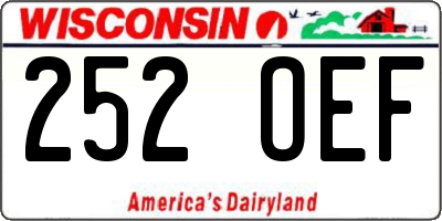 WI license plate 252OEF