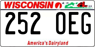 WI license plate 252OEG