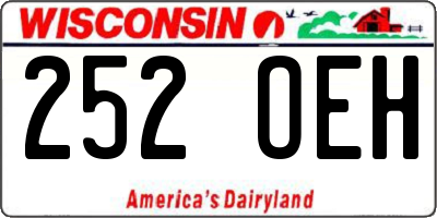 WI license plate 252OEH