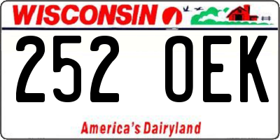 WI license plate 252OEK
