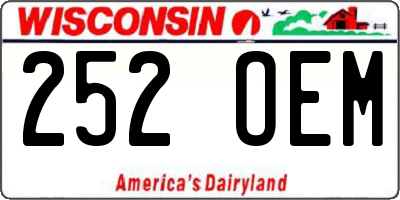 WI license plate 252OEM