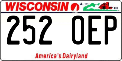 WI license plate 252OEP